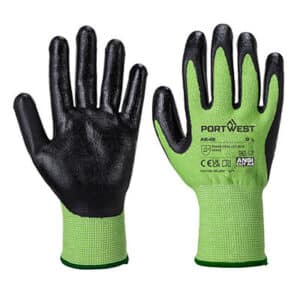 Portwest A645  Cut D13 Nitrile Green/Black Glove - Pack of 12
