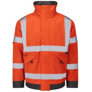 Leo Chivenor EcoViz 4K Baffle Lined Orange Bomber Jacket