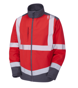 Leo Bowden EcoViz Softshell Jacket - Red/Grey