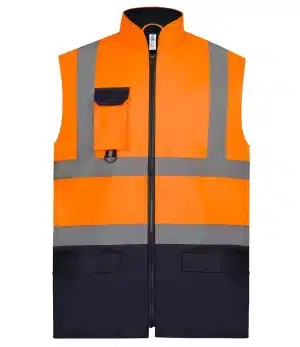 Yoko Two Tone Bodywarmer YK215 (HV005) Orange/Navy