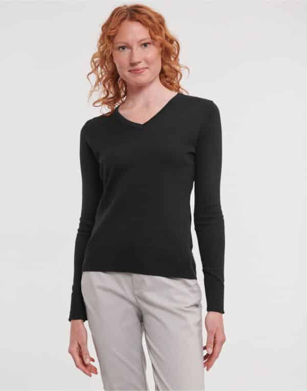 Russell 710F Ladies Cotton Acrylic V Neck Sweater
