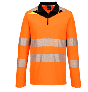 Portwest DX419 Hi Vis Zip Long Sleeve Polo Shirt