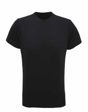 A plain black short-sleeve t-shirt displayed on a white background. | Work & Wear DIrect