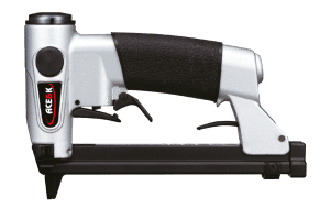 A silver and black handheld stapler with a textured grip, labelled “ACE” on the side, designed for heavy-duty or industrial use. | Work & Wear DIrect