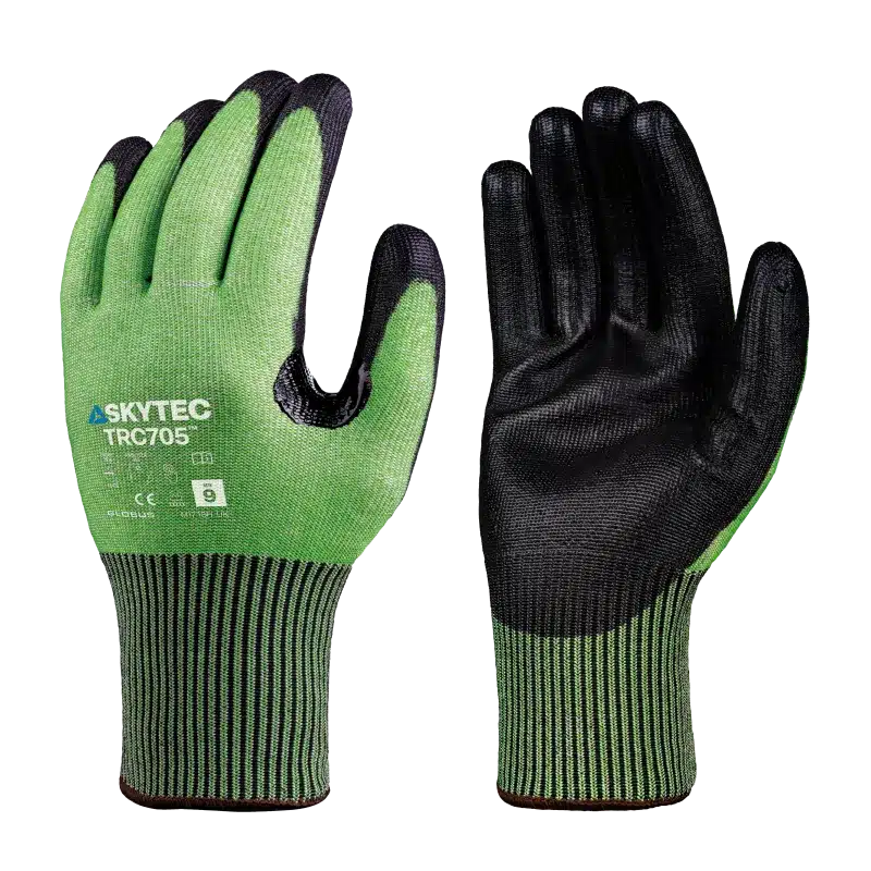 Skytec TRC705 Green PU Gloves - Pack of 10