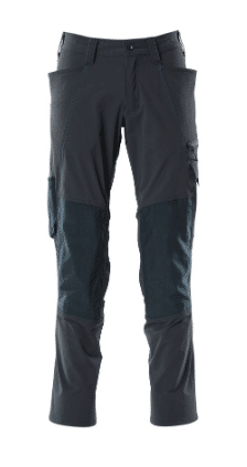 Dark grey work trousers with reinforced knees, side pockets, and a relaxed fit, displayed against a white background. | Work & Wear DIrect