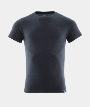 A plain black short-sleeve crew neck T-shirt displayed on a white background, shown from the front with no visible logos or designs. | Work & Wear DIrect