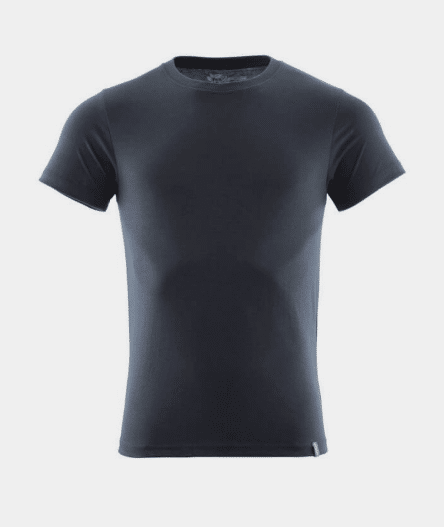 A plain black short-sleeve crew neck T-shirt displayed on a white background, shown from the front with no visible logos or designs. | Work & Wear DIrect