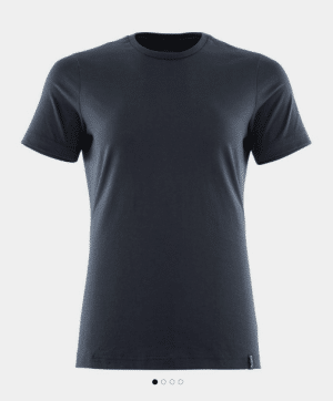 A plain, short-sleeved, dark navy crew neck T-shirt displayed on a white background. | Work & Wear DIrect